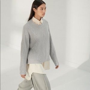 Monica Cordera Cable Sweater, pearl blue
